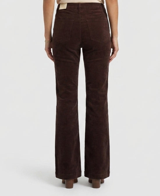 
Faux Suede Bootcut Pants in DARK BROWN view 2