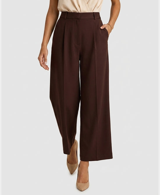 
Ponte Crop Pants in BROWN view 1