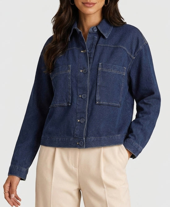 
Denim Shacket in BLUE view 1
