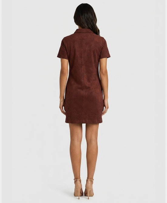 
Faux Suede Dress in BROWN view 2