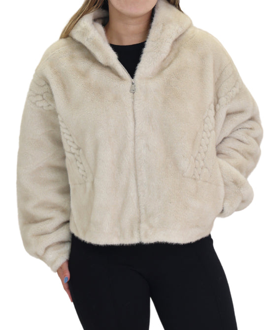 Faux Fur Jacket w/ Hood view 