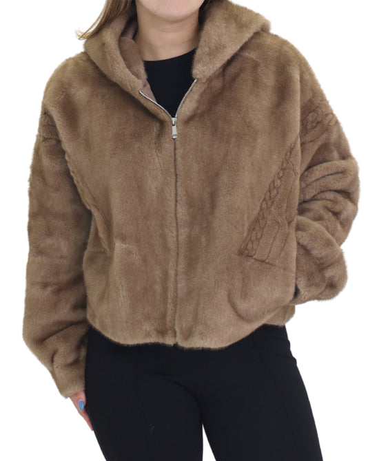Faux Fur Jacket w/ Hood view 