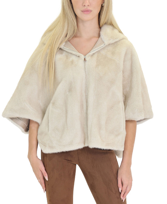 Faux Fur Hooded Cape view 