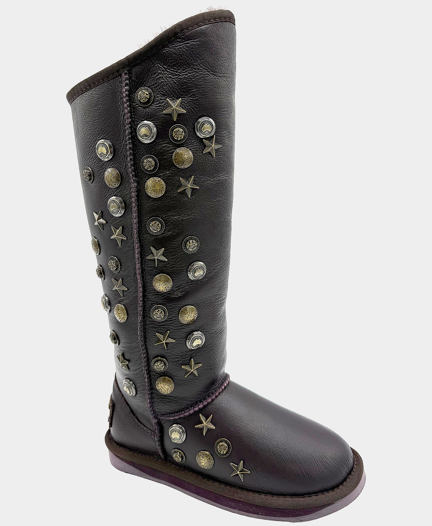 Leather Tall Boot w/ Antique Studs view 1