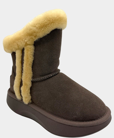 Suede Boot w/ Shearling Trim image 1