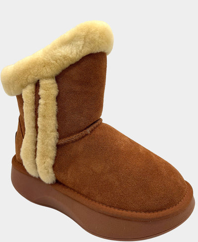 Suede Boot w/ Shearling Trim image 1