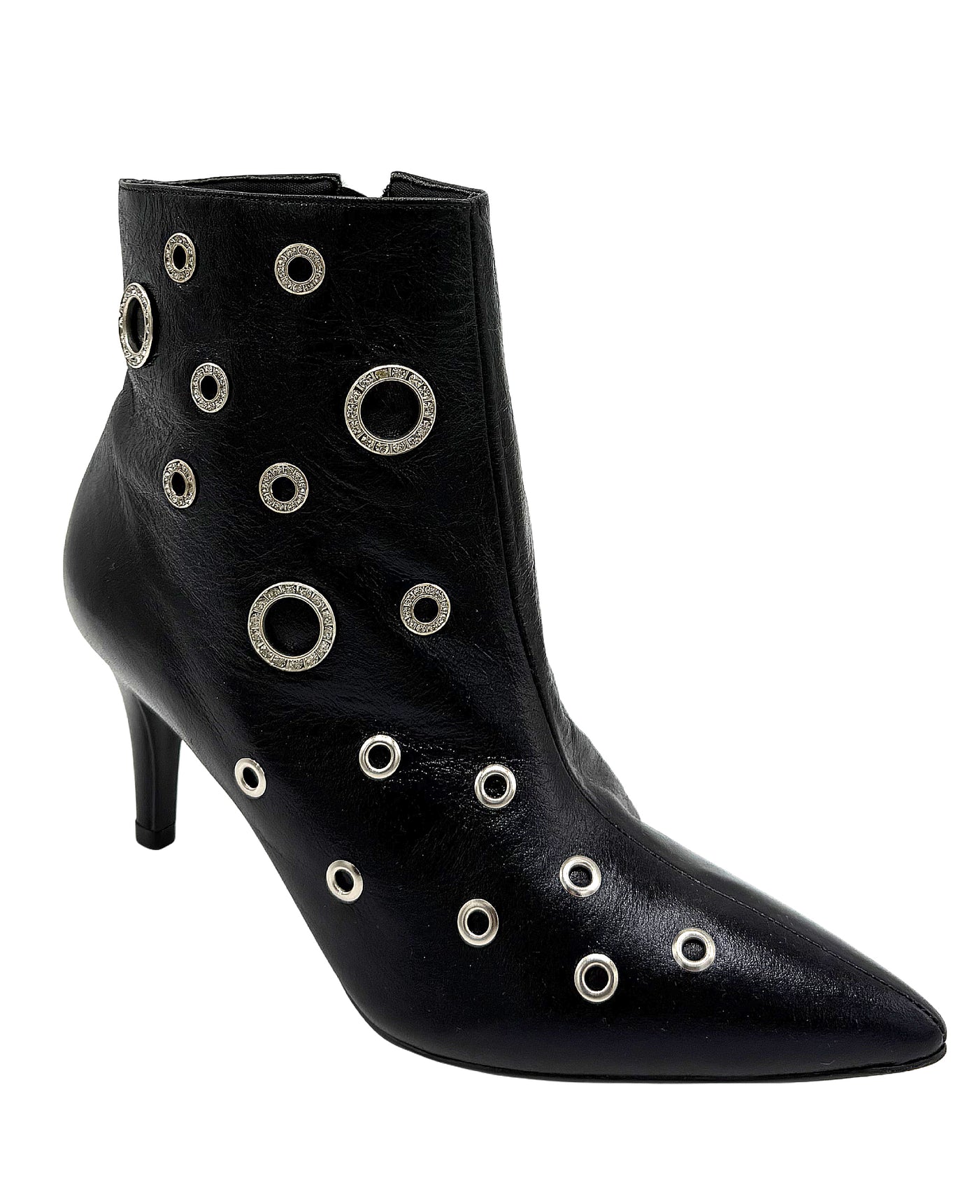 Leather Bootie w/ Crystal Grommets view 1