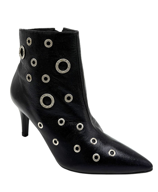 Leather Bootie w/ Crystal Grommets view 