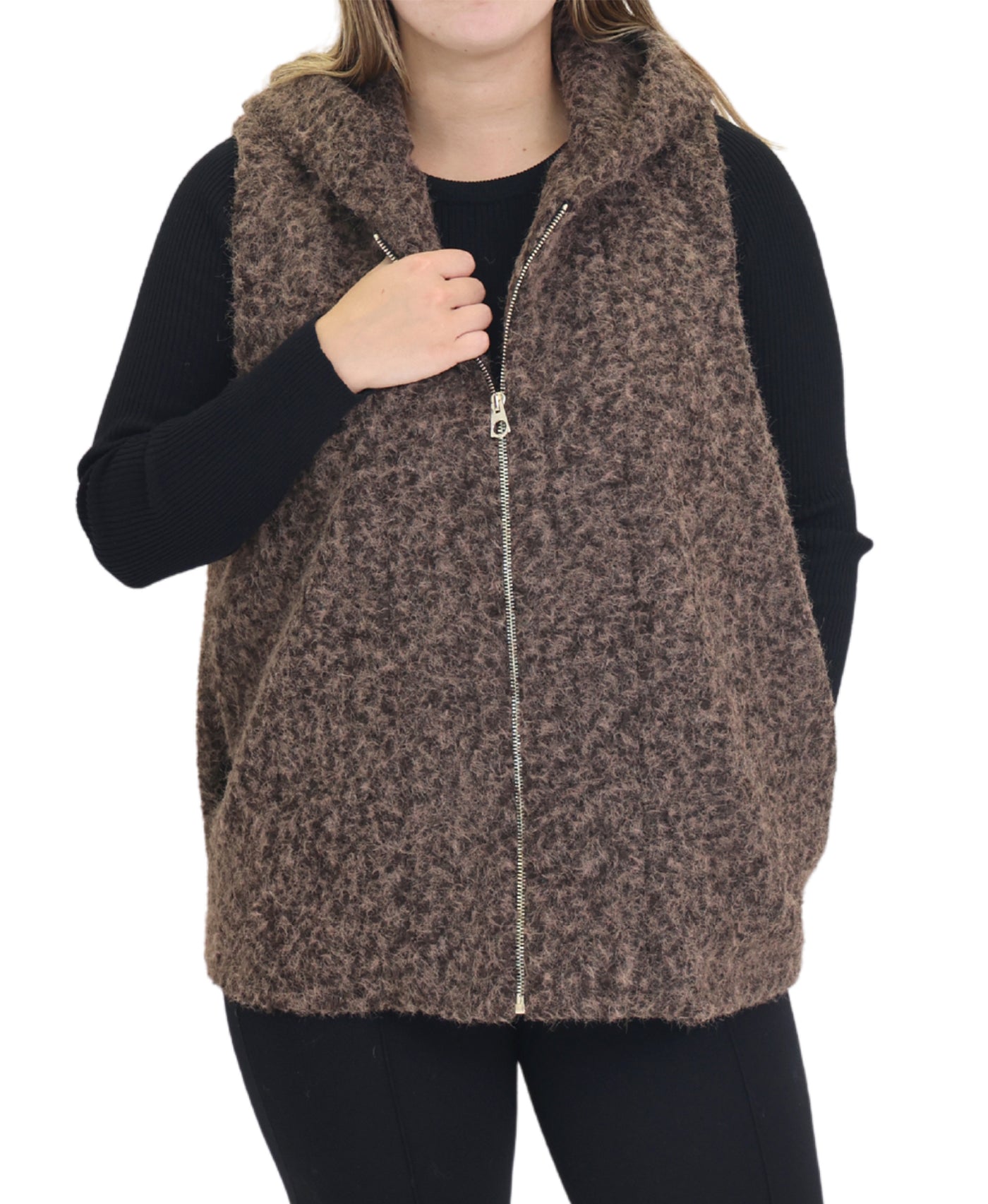 Wool Blend Vest w/ Hood view 1