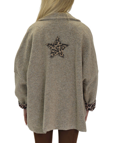 Wool Blend Jacket w/ Star Back image 2