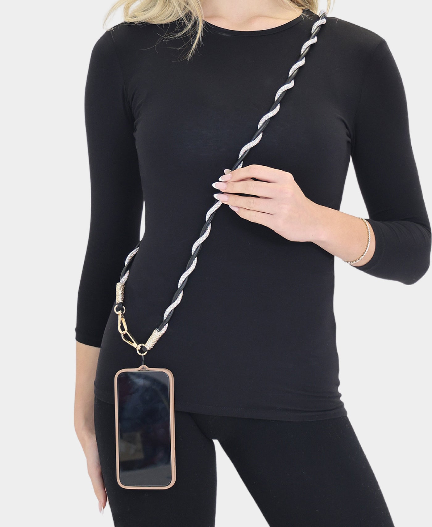 Braided Crystal Cell Phone Strap view 1