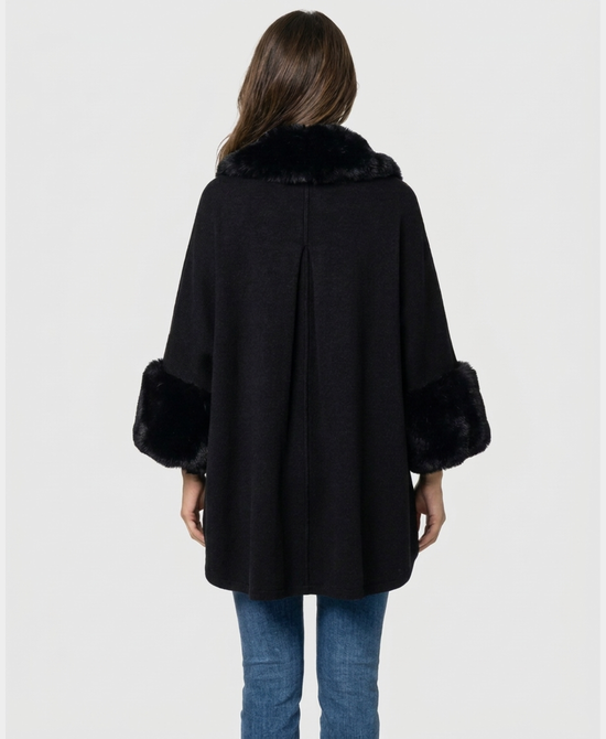
Faux Fur Cape in BLACK view 2