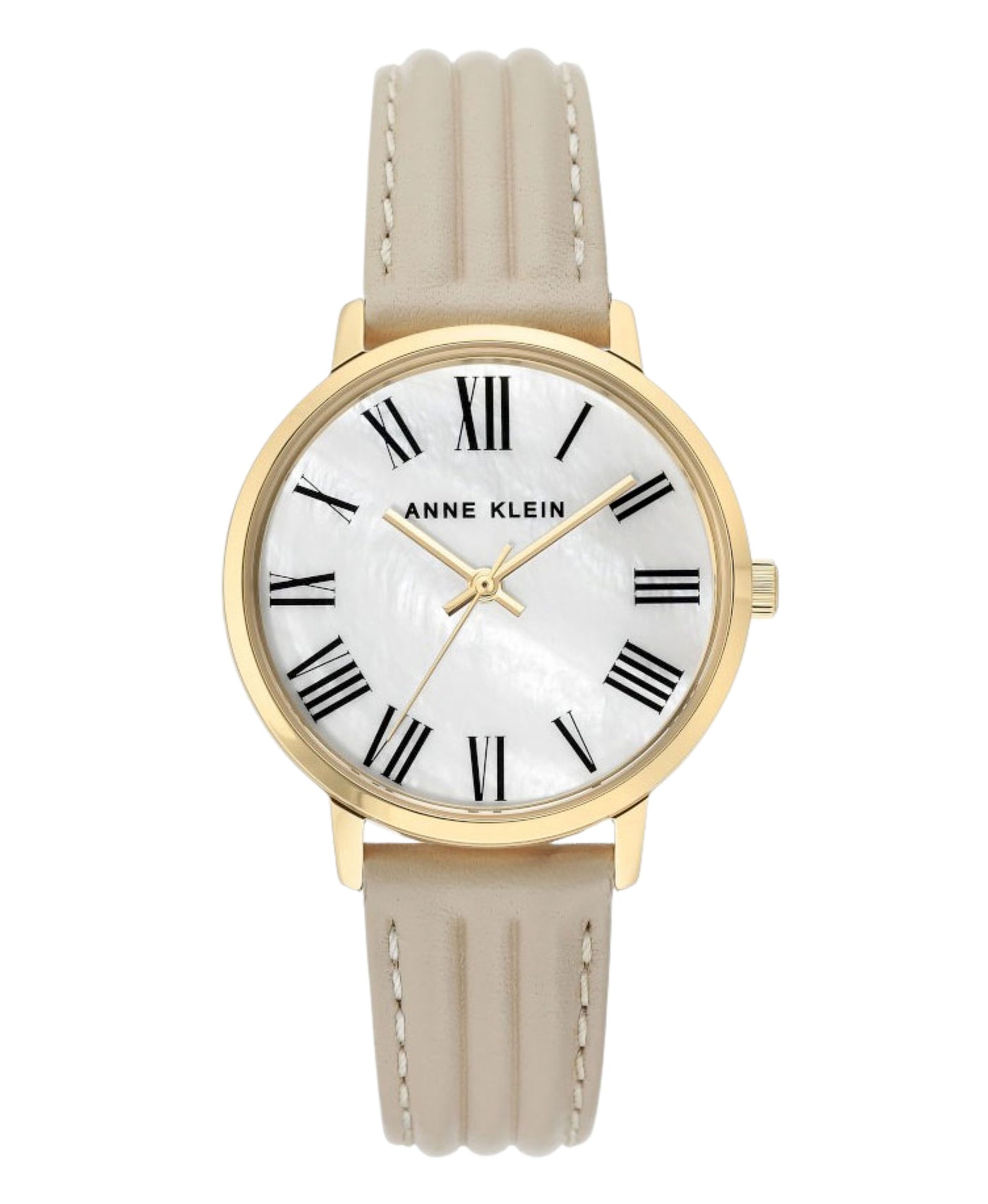 Round Watch w/ Leather Band view 1