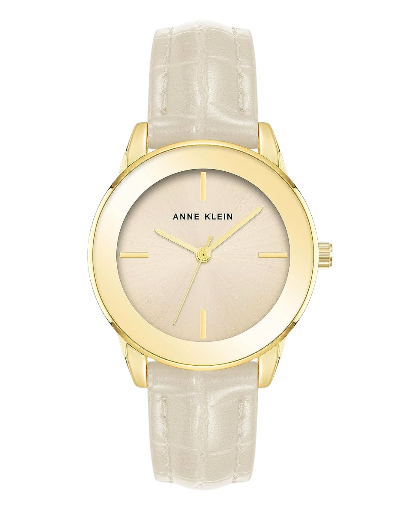 Round Watch w/ Croc Embossed Band view 1