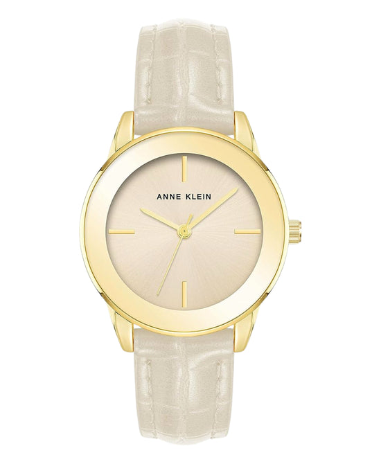 Round Watch w/ Croc Embossed Band view 