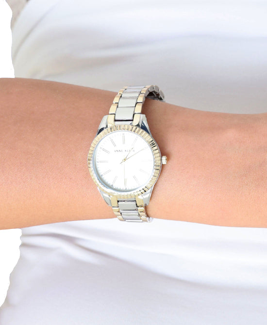 Round Watch w/ Two-Toned Band view 