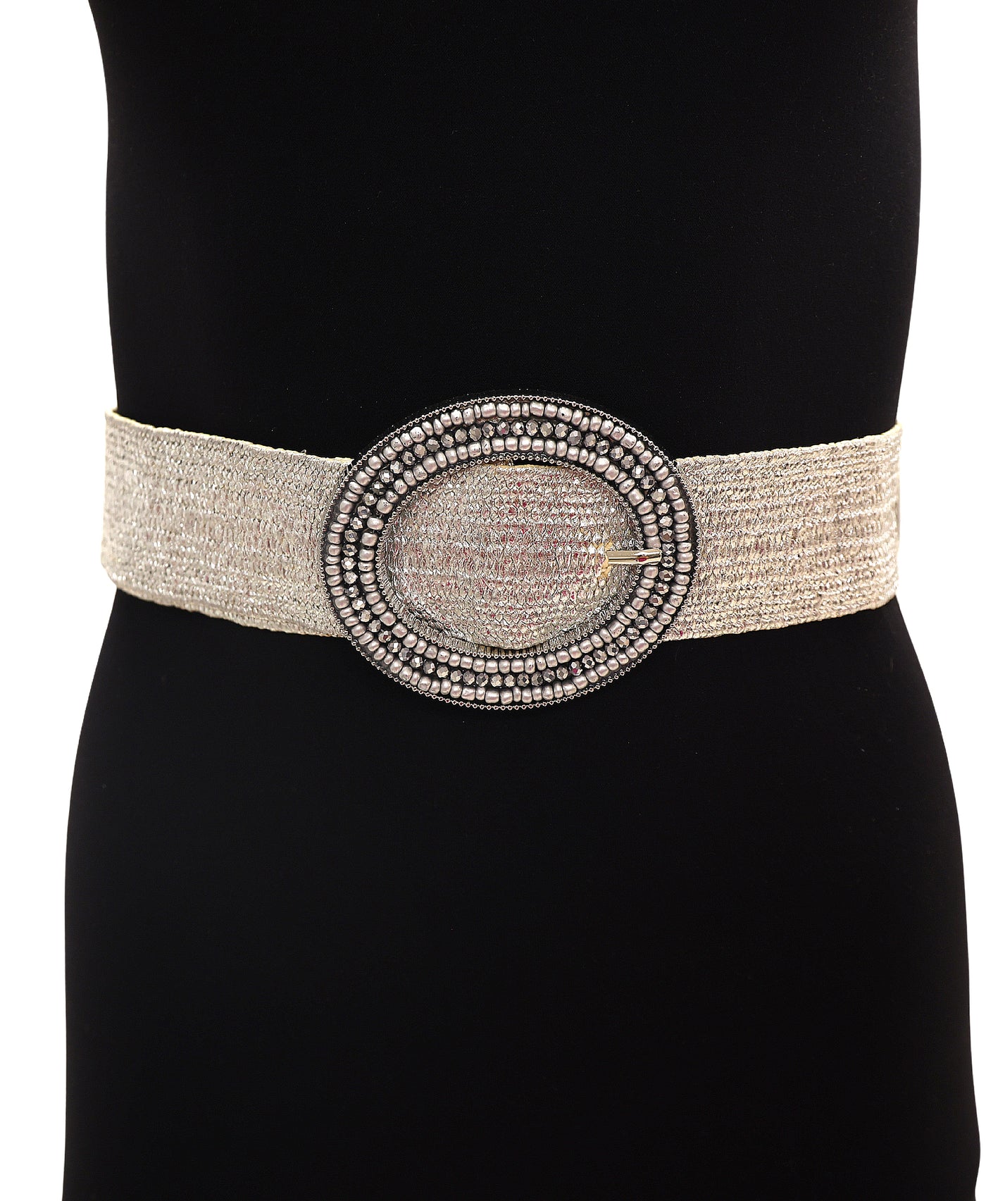 Straw Beaded Buckle Belt view 1