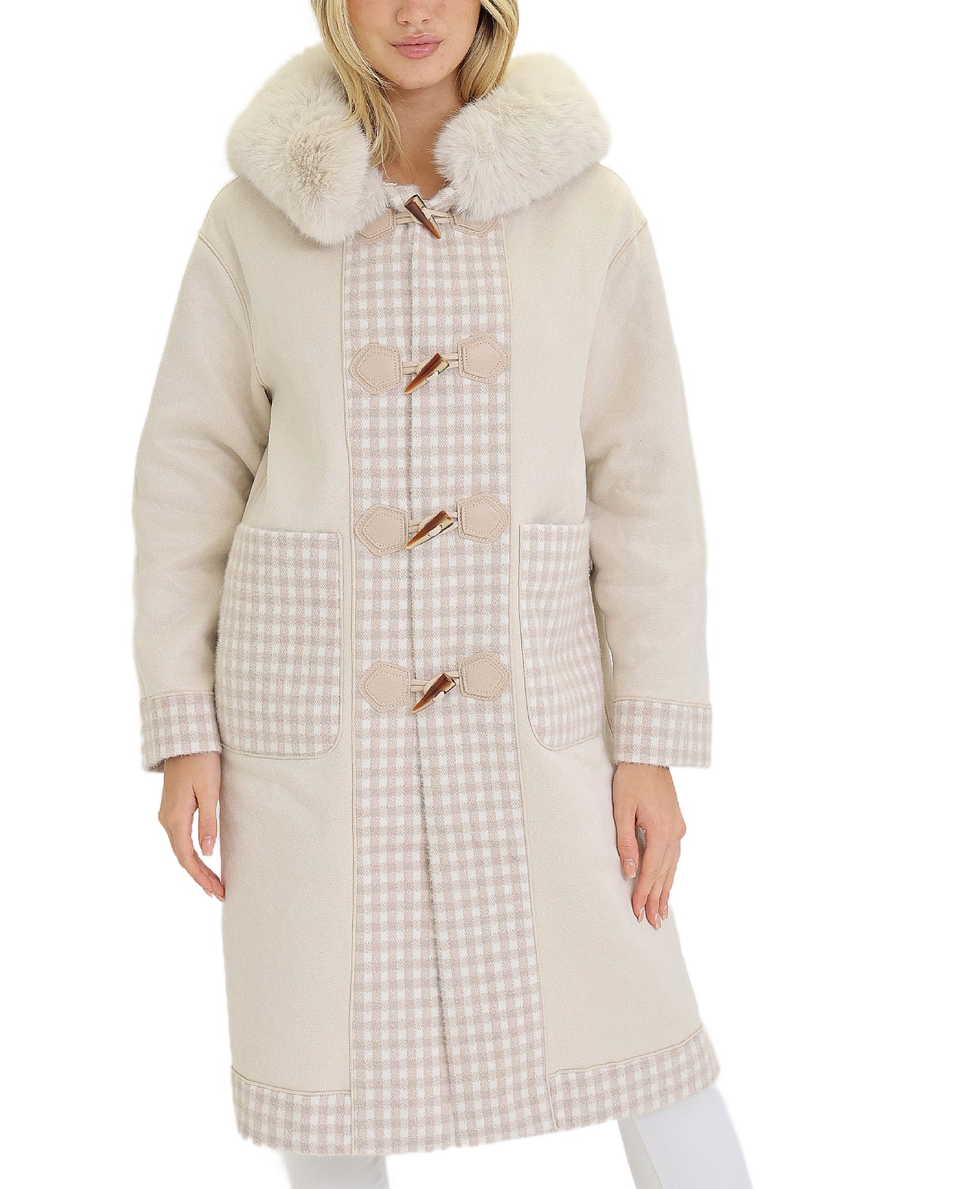 Reversible Printed Faux Fur Coat view 1