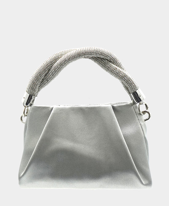 Satin Crystal Rose Evening Bag view 