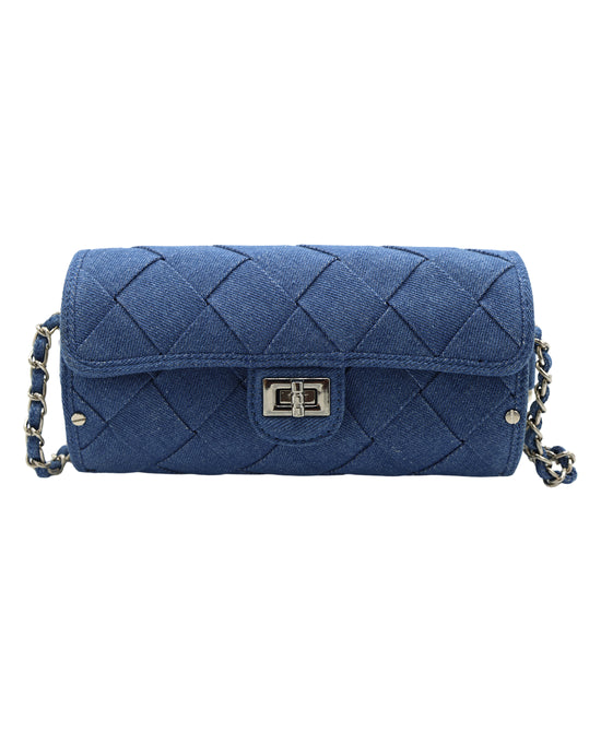 Woven Denim Handbag view 