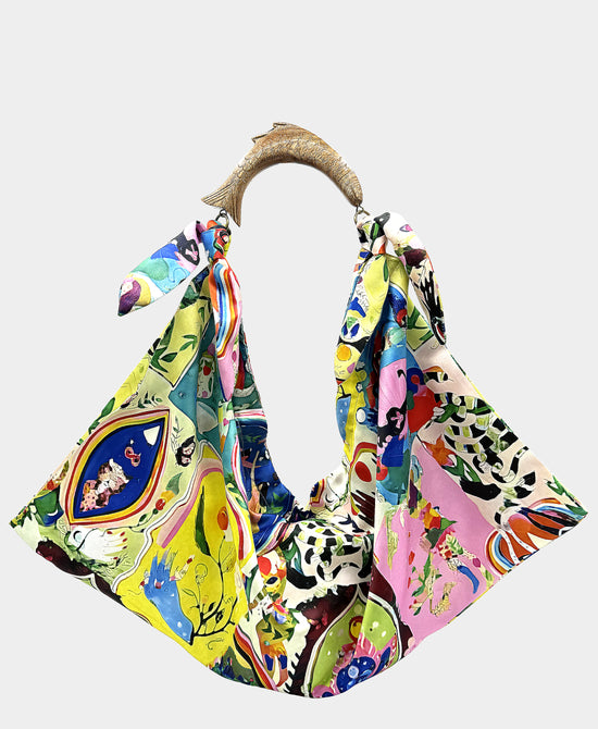 
Large Printed Scarf Handbag in MULTI view 1