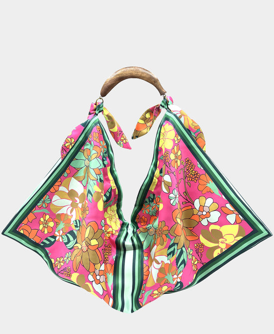 Large Printed Scarf Handbag view 1
