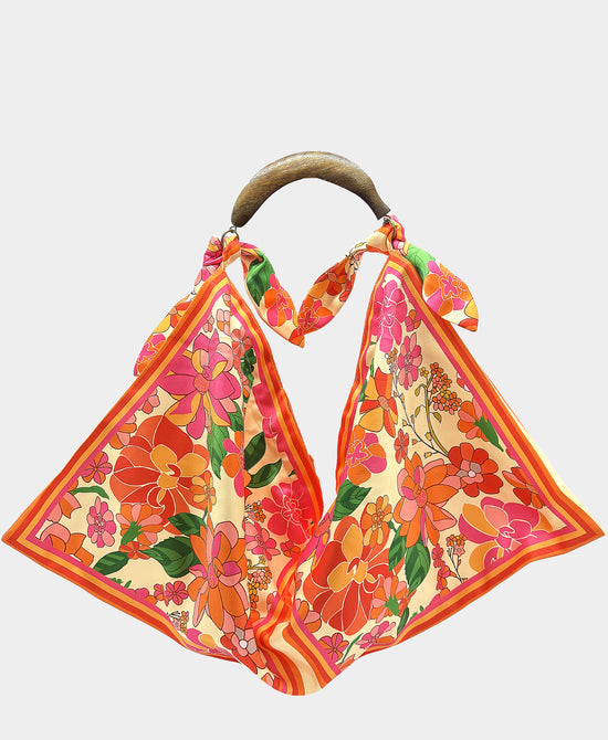 Large Printed Scarf Handbag view 1