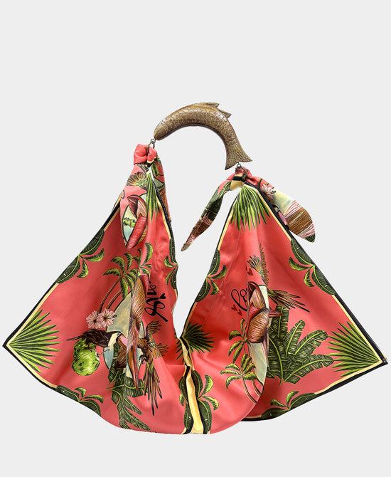 Large Printed Scarf Handbag view 1