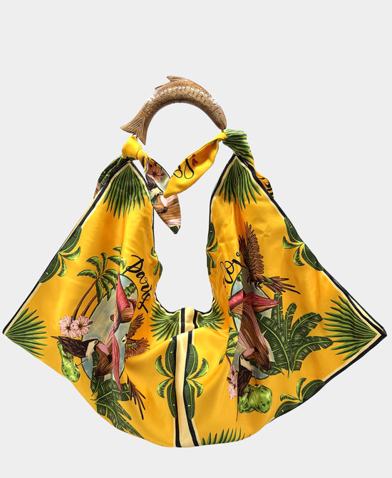 Large Printed Scarf Handbag view 1