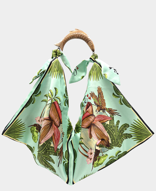 Large Printed Scarf Handbag view 1