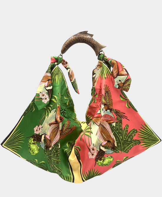 Large Printed Scarf Handbag view 2