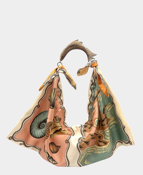 
Small Printed Scarf Handbag in ORANGE MULTI view 2