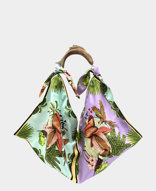 
Small Printed Scarf Handbag in MULTI view 2