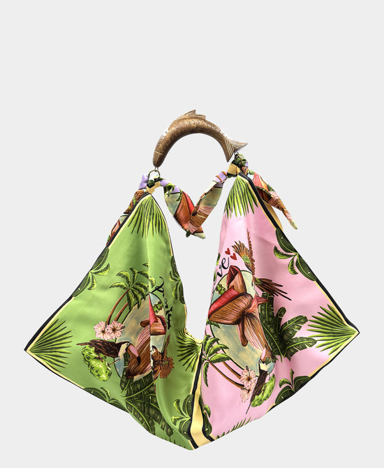 
Small Printed Scarf Handbag in MULTI view 1