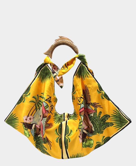 
Small Printed Scarf Handbag in YELLOW MULTI view 1