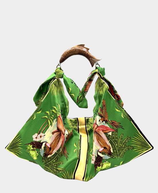 
Small Printed Scarf Handbag in GREEN MULTI view 2