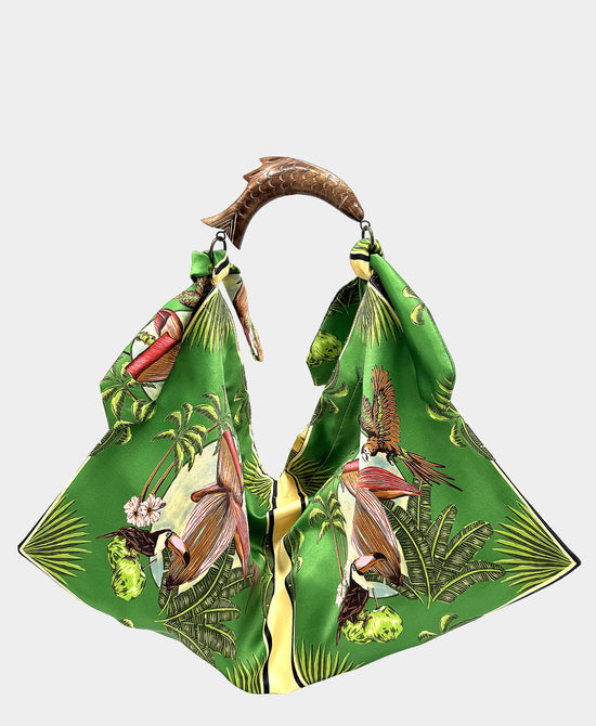
Small Printed Scarf Handbag in GREEN MULTI view 1