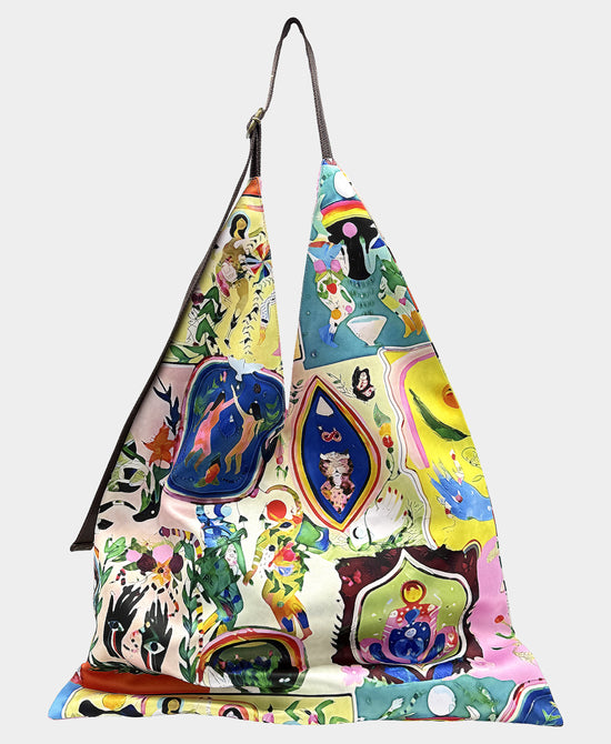 Large Printed Scarf Hobo Bag view 1