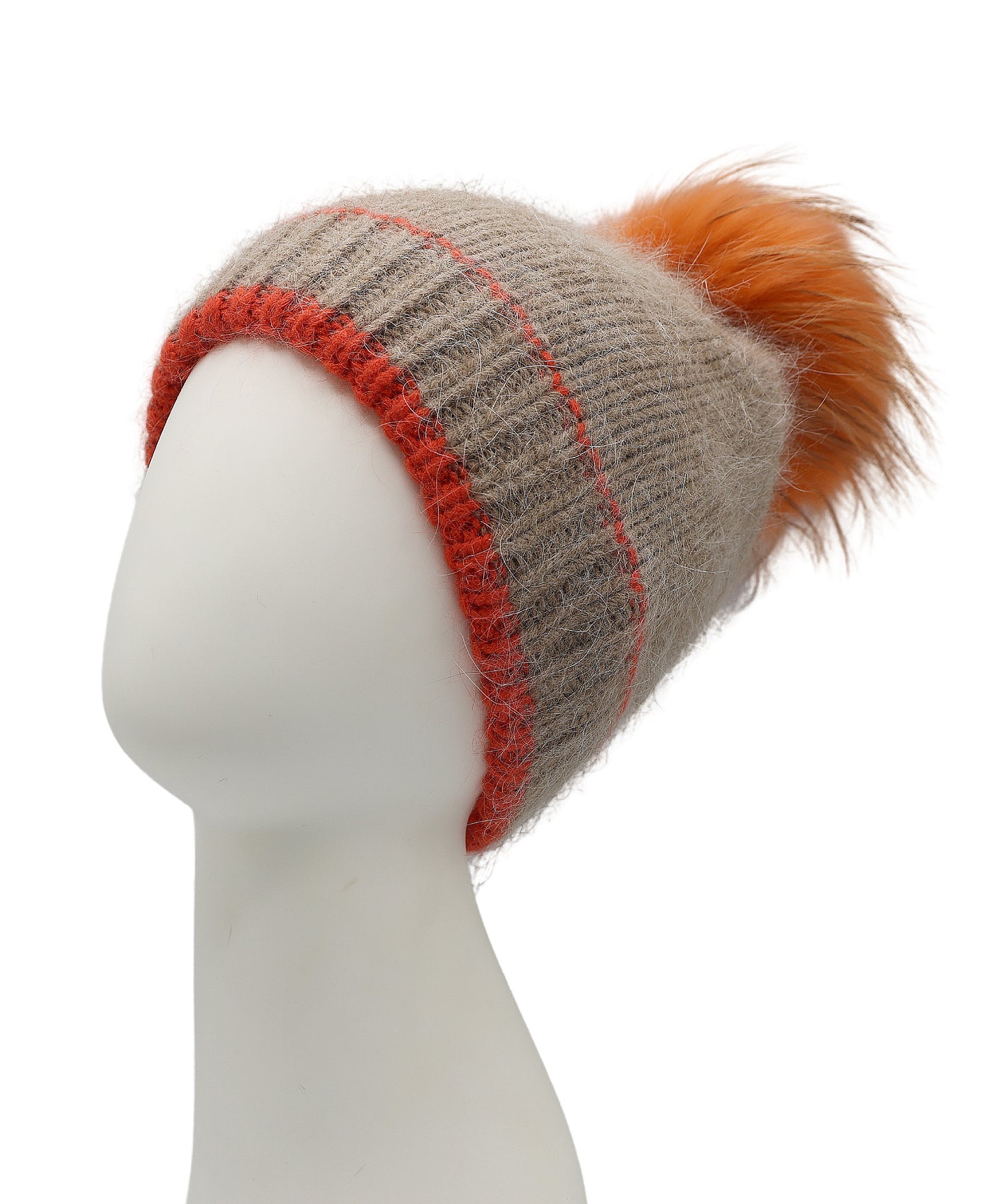 Knit Hat w/ Fur Pom view 1