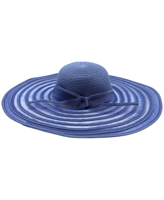 Large Striped Floppy Hat w/ Bow view 