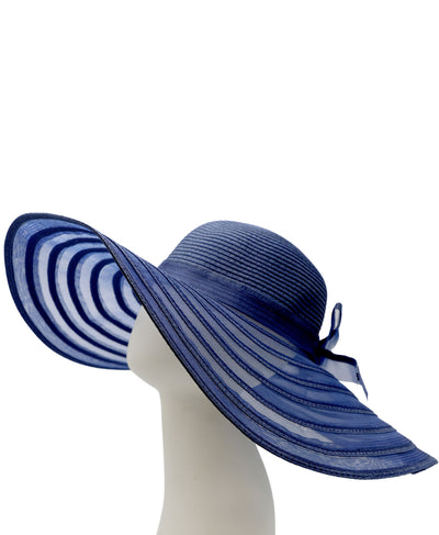 Large Striped Floppy Hat w/ Bow image 2