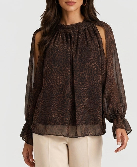 
Leopard Print Blouse in BROWN/BLACK view 1