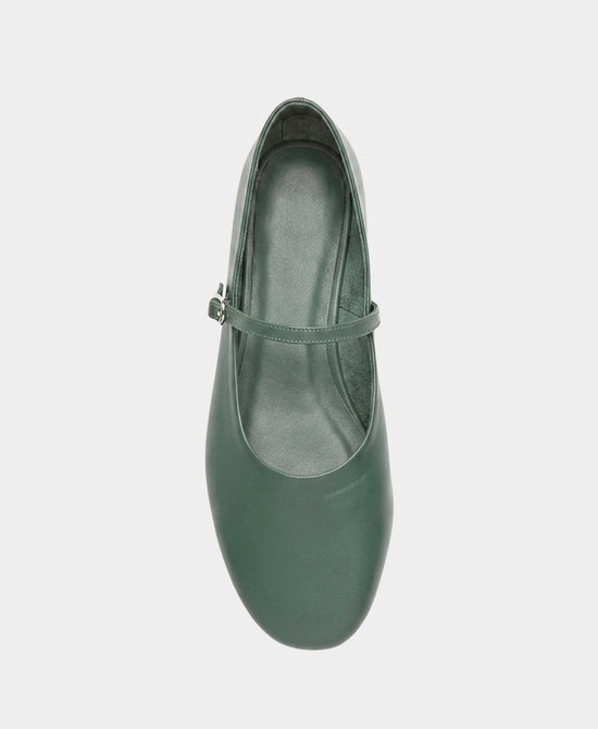 
Leather Buckle Ballet Flat in SEA GREEN view 2