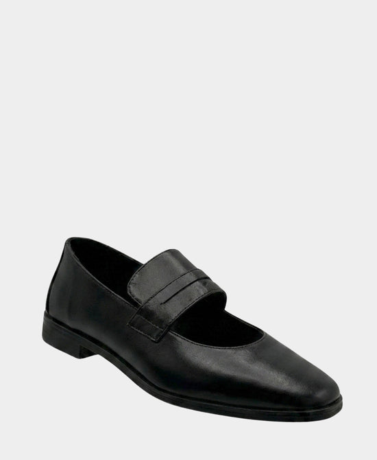 
Leather Loafer w/ Cutout in BLACK view 1