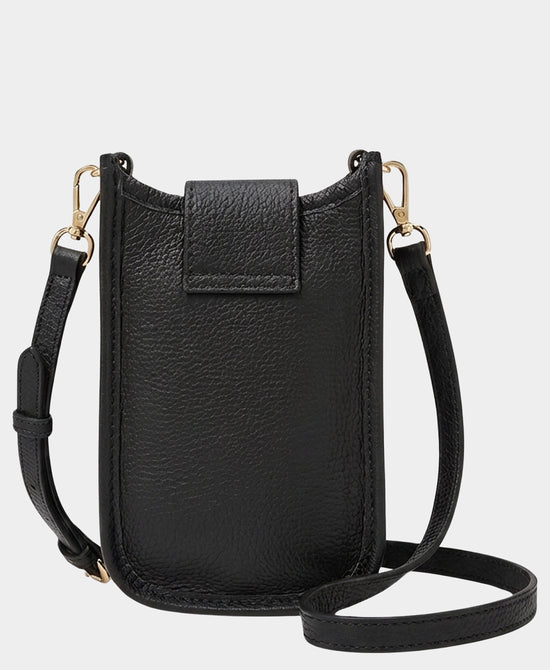 
Suede & Leather Crossbody Bag in BLACK view 2