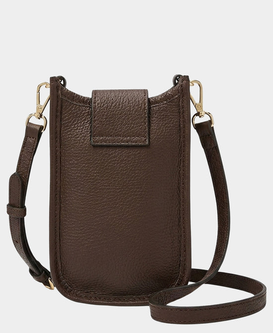 
Suede & Leather Crossbody Bag in BROWN view 2