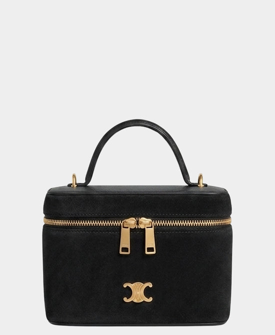 
Leather & Suede Vanity Crossbody Bag in BLACK view 2