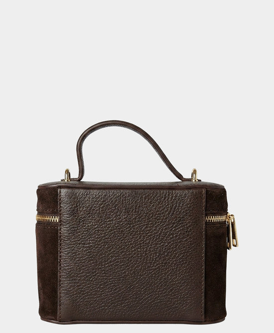 
Leather & Suede Vanity Crossbody Bag in BROWN view 2