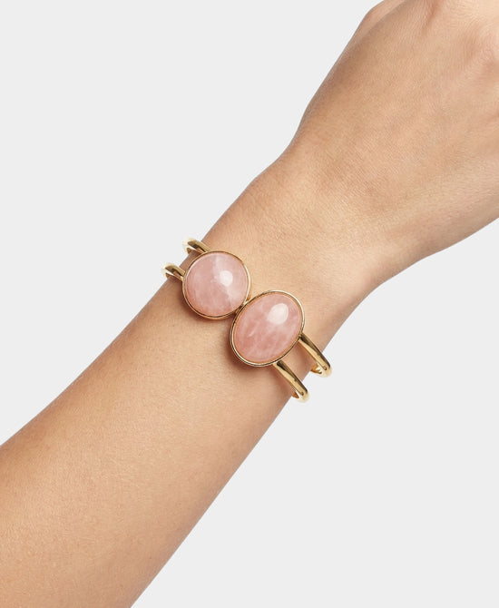 Double Stone Bangle Bracelet view 1