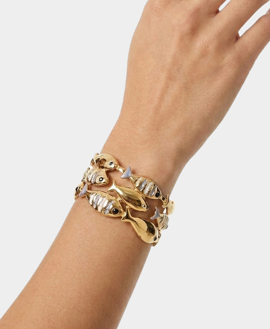 
Fish Cuff Bracelet in BLUE/GOLD view 1